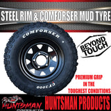 14x6 HT Holden Pattern Black Trailer Caravan Steel Rim & 185R14 LT Comforser Mud Tyre