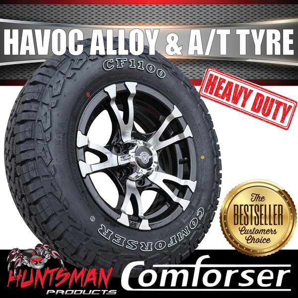 14" & 175/70R14 RA1100 Ford Stud Havoc Trailer Caravan Mag Rim & All Terrain Tyre