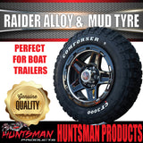 13x5 Ford Stud Silver Band Raider Trailer Alloy Rim & 165/80R13 LT Comforser Mud Tyre