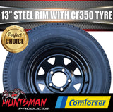 13x4.5 & 175R13C Black Sunraysia HT Holden Trailer Caravan Wheel Rim & Comforser CF350 Tyre 175