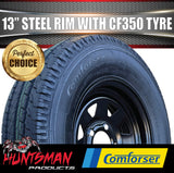 13x4.5 & 175R13C Black Sunraysia HT Holden Trailer Caravan Wheel Rim & Comforser CF350 Tyre 175