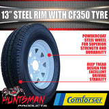 13x4.5 & 175R13C White Trailer Caravan Sunraysia Ford Pattern Wheel Rim & Comforser CF350 Tyre