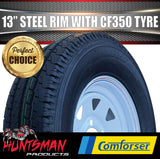 13x4.5 & 175R13C White Trailer Caravan Sunraysia Ford Pattern Wheel Rim & Comforser CF350 Tyre