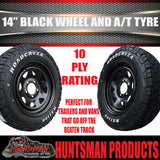 14x6 & 185R14 LT CF1100 Ford Stud Black Trailer Caravan Wheel Rim & All Terrain Tyre