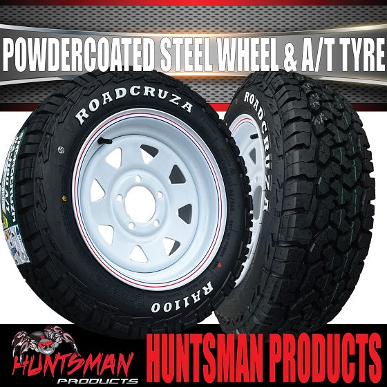 15x6 & 195R15C RA1100 Ford Stud White Trailer Caravan Wheel Rim & Tyre ...