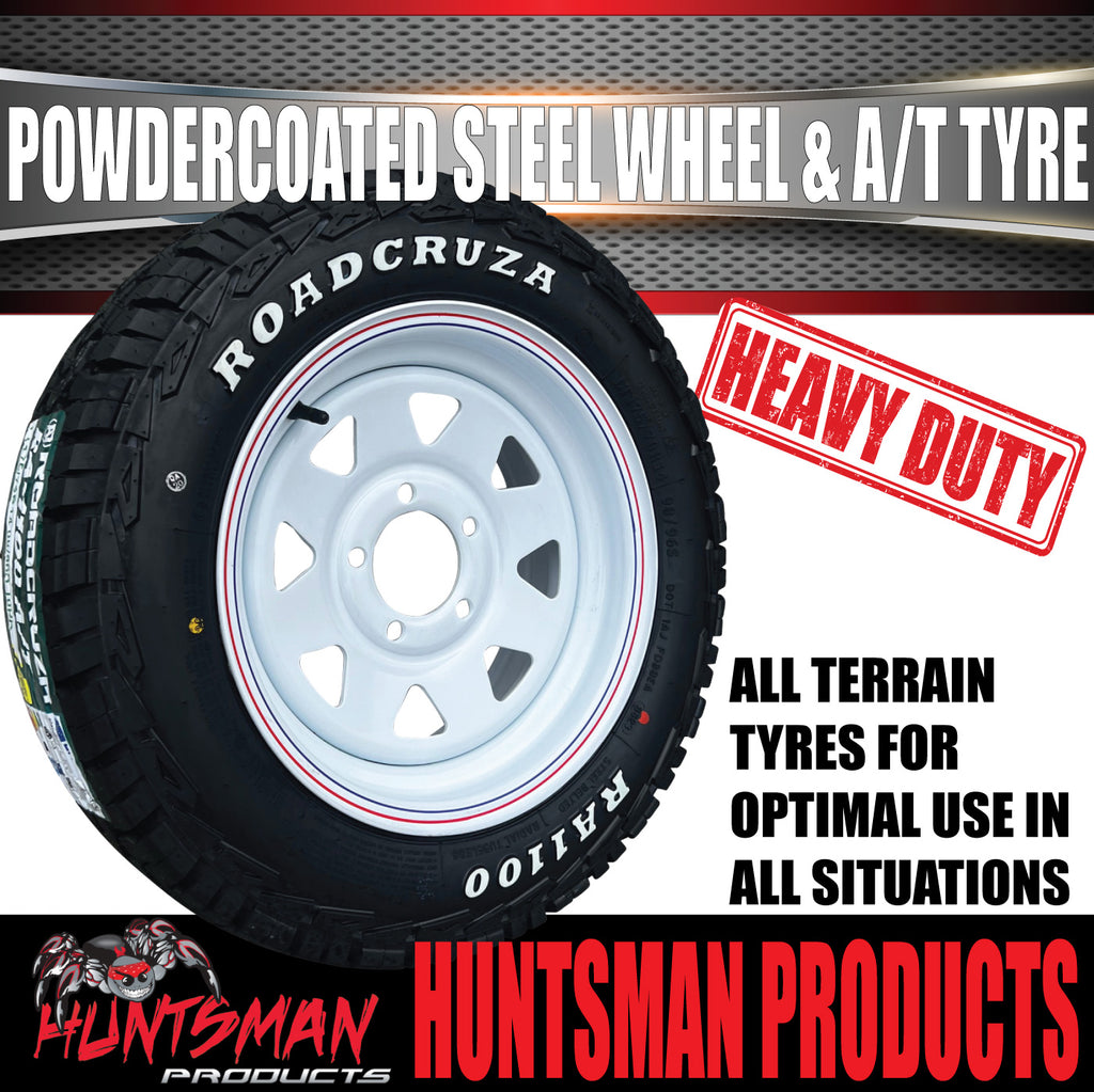 15x6 & 195R15C RA1100 Ford Stud White Trailer Caravan Wheel Rim & Tyre ...