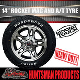 14x6 & 175/70R14 LT RA1100 HQ Holden Rocket Trailer Caravan Mag Wheel Rim & All Terrain Tyre