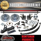 DIY 1400Kg Trailer Kit 12" L/C Hydraulic Disc Brakes Eye to Eye Shackle Springs