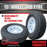 15X6 White Ford Caravan Trailer Off Steel Wheel Rim & 31x10.5R15 L/T 6 Ply Tyre 31"