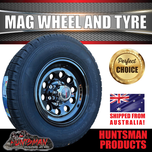 15" 6 Stud Trailer Caravan Baby Mongrel Alloy Mag Wheel Rim & 195R15C Tyre