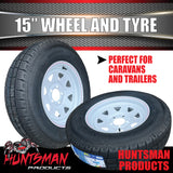 15" FORD PATTERN WHITE STEEL RIM & 195R15C TYRE. 195 15