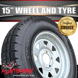 15" Galvanised Marine Ford Pattern Steel Trailer Wheel Rim & 195R15C Tyre. 195 15