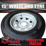 15" Galvanised Marine Ford Pattern Steel Trailer Wheel Rim & 195R15C Tyre. 195 15