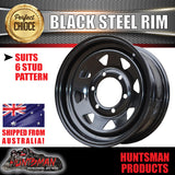 16x6 Trailer Caravan Black 6 Stud L/C Sunraysia Steel Wheel Rim 6/139.7 PCD