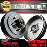 1x 12" 2 Tonne 5 Stud Electric Trailer Brake Drum & Bearings 30210 & 15123.  Huntsman & Alko Style