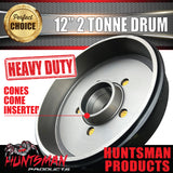 1x 12" 2 Tonne 5 Stud Electric Trailer Brake Drum & Bearings 30210 & 15123.  Huntsman & Alko Style