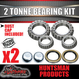 2x 12" 2T 5 Stud Dexter Style Caravan Trailer Electric Brake Drum & Bearing Set