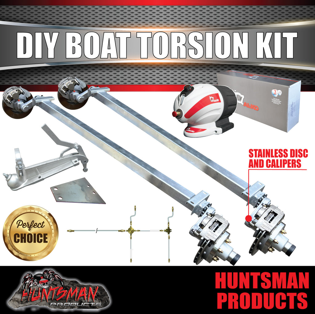 3500Kg Tandem Boat Trailer Torsion Bar Independent Suspension Kit. 12'' Stainless Disc Brakes