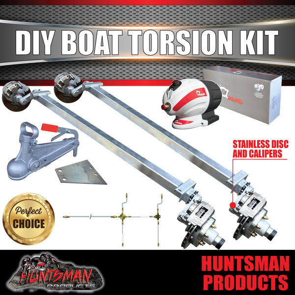 4000Kg Tandem Boat Trailer Torsion Bar Independent Suspension Kit. 12'' Stainless Disc Brakes