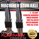 X2 Machined Trailer S/L Stub Axles 45x250mm To Sleeve Into 50mm x50mm x5mm RHS