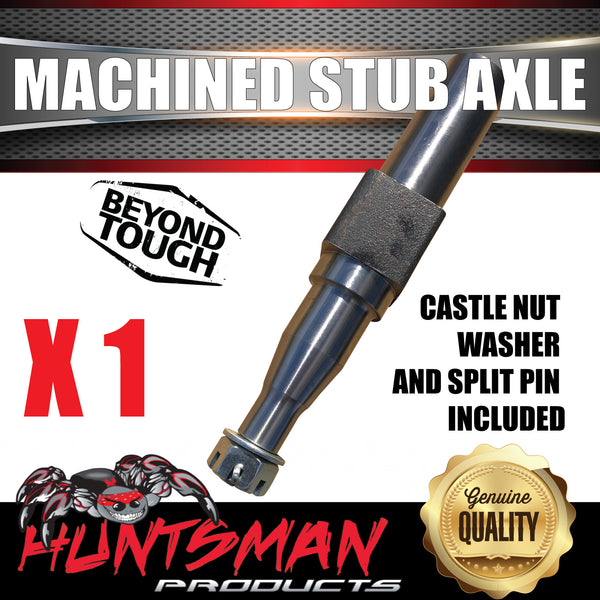 1x Machined Trailer S/L Stub Axle 45x250mm To Sleeve Into 50mm x50mm x5mm RHS
