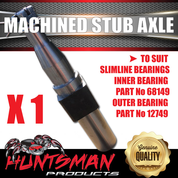 1x Machined Trailer S/L Stub Axle 45x250mm To Sleeve Into 50mm x50mm x5mm RHS