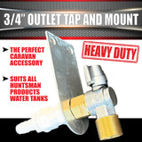3/4" Outlet Tap & Mount Bracket Kit Suits 4wd Caravan Camper Water Tanks