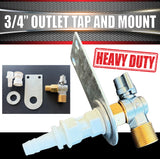3/4" Outlet Tap & Mount Bracket Kit Suits 4wd Caravan Camper Water Tanks