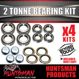 4x 2000Kg 2 Tonne Trailer Caravan Bearing Kits 25580 & 15123 suit Dexter 12" Drums