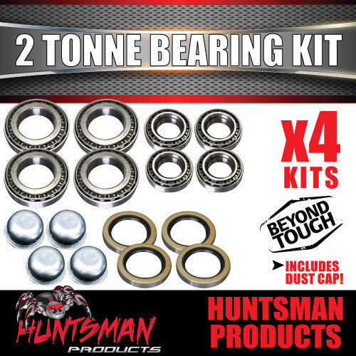 4x 2000Kg 2 Tonne Trailer Caravan Bearing Kits 25580 & 15123 suit Dexter 12" Drums