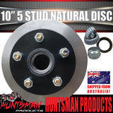 1x 10" Trailer Caravan HQ Holden Pattern Natural Disc Hub & SL Slimline Bearings
