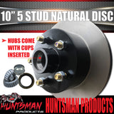 1x 10" Trailer Caravan HQ Holden Pattern Natural Disc Hub & SL Slimline Bearings