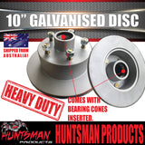 2x HT Holden 10" Trailer Caravan Galvanised Dacromet Disc Hubs & LM Holden Bearings