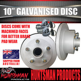 2x HT Holden 10" Trailer Caravan Galvanised Dacromet Disc Hubs & LM Holden Bearings