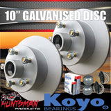 2X 10" HQ Holden Trailer Caravan Galvanised Dacromet Discs & KOYO SL Slimline Bearings