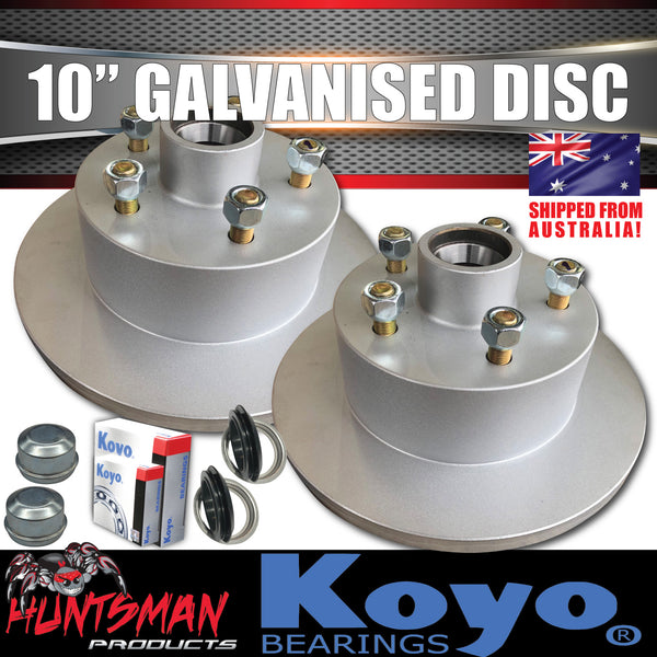 2X 10" Commodore Trailer Caravan Galvanised Discs & KOYO LM Bearings