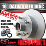 2x HT Holden 10" Trailer Caravan Galvanised Dacromet Disc Hubs & LM Holden Bearings