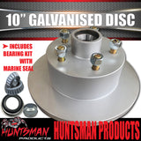 2x HT Holden 10" Trailer Caravan Galvanised Dacromet Disc Hubs & LM Holden Bearings