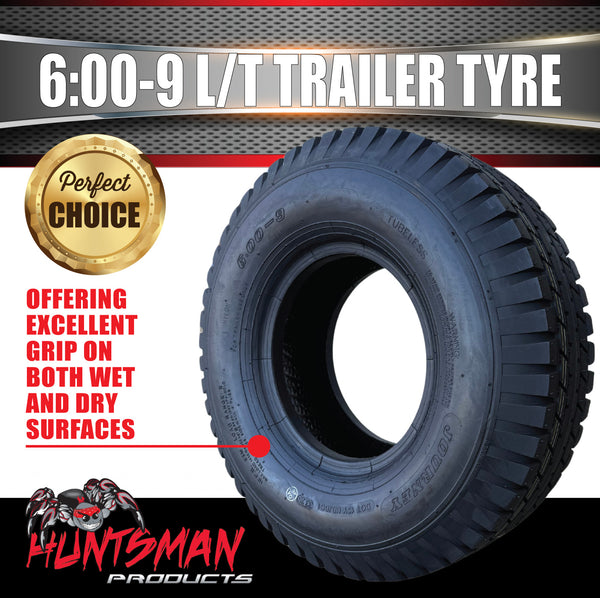 6.00-9 Journey P810 10 Ply Trailer Tyre, Block Rib, 93M 649Kg Load Per Tyre, 4 Ply Sidewalls