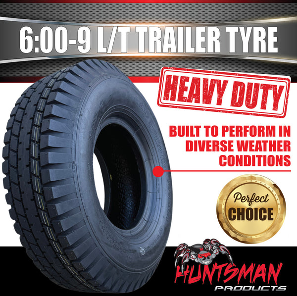 6.00-9 Journey P810 10 Ply Trailer Tyre, Block Rib, 93M 649Kg Load Per Tyre, 4 Ply Sidewalls