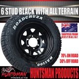 Caravan 15x6 Black 6 Stud Steel Wheel & Roadcruza 195R15C RA1100 A/T Tyre 106R