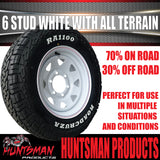 14x6 & 185R14 LT CF1100 6 Stud 6/139.7 PCD Trailer Caravan White Rim & All Terrain Tyre