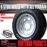 15x6 & 195R15C RA1100 6 Stud 6/139.7 PCD White Trailer Caravan Wheel Rim & All Terrain Tyre