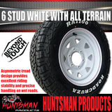 15x6 & 195R15C RA1100 6 Stud 6/139.7 PCD White Trailer Caravan Wheel Rim & All Terrain Tyre