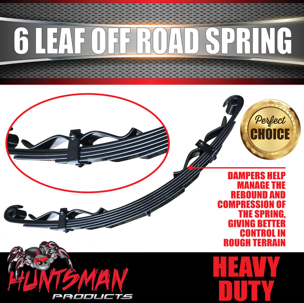 1x 6 Leaf Off Road Trailer Caravan Camper spring 1350Kg (per pair) with Rebound Straps. Shot Peened