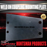 x1 6mm 4 Hole Weld on Triangular Trailer Coupling Plate For Braked Couplings