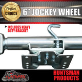 545Kg Caravan Trailer 6" Swing Up Side Wind Jockey Wheel & Mount kit. Steel Wheel