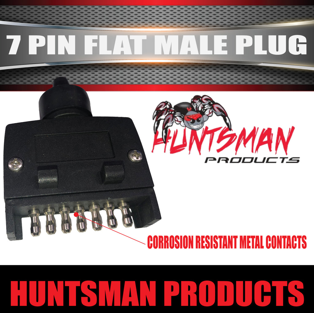 britax trailer plug 7 Pin Male Flat Plastic Trailer Plug Socket For Boats Trailers & Carav – huntsmanproducts