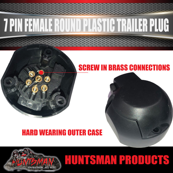 7 Pin Male & Female Plastic Round Trailer Caravan Plugs