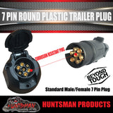 7 Pin Male & Female Plastic Round Trailer Caravan Plugs